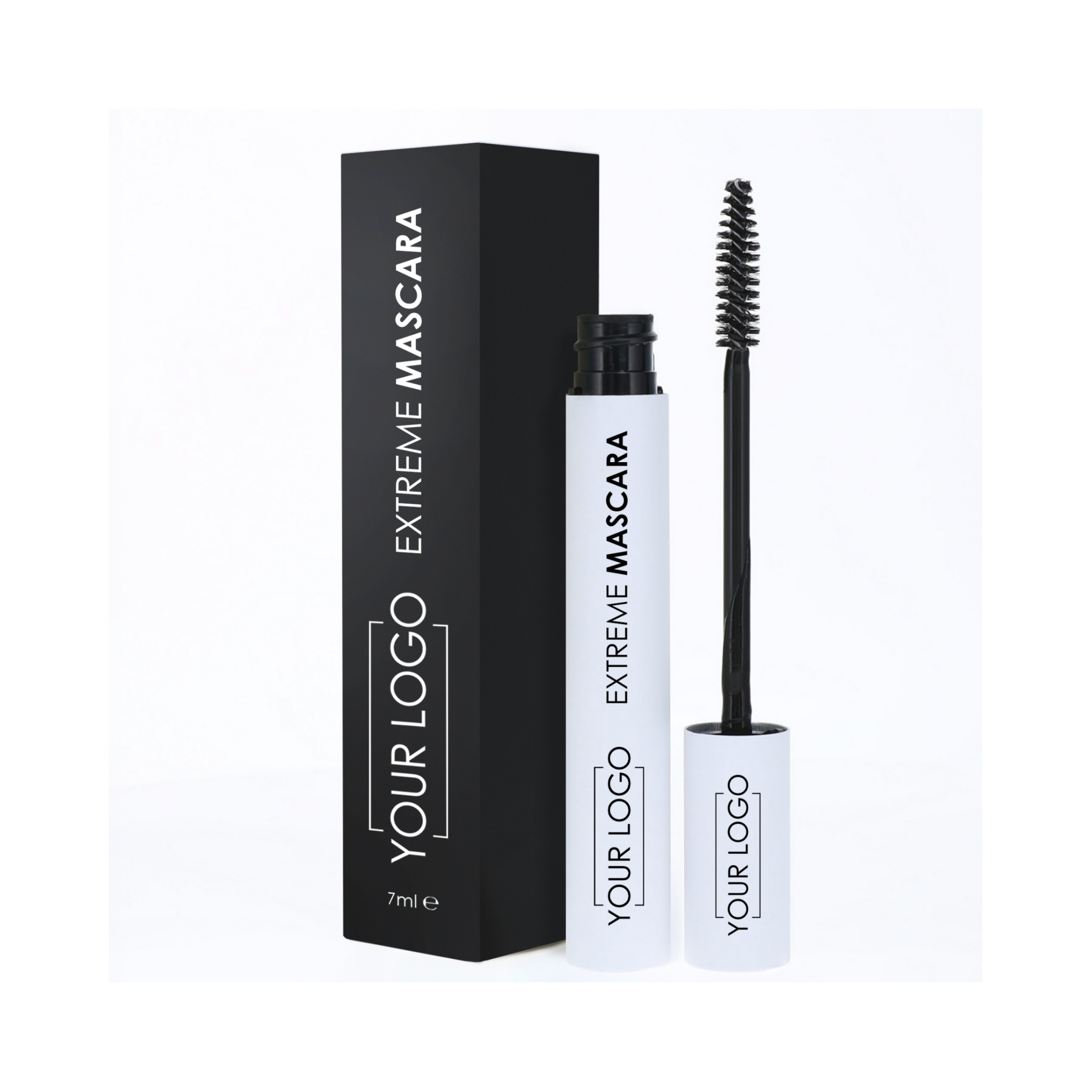Extreme Mascara - 10ml - Black or White Bottle - OEM - Private Label - Custom Logo - Vegan - Lash Lift and Brow Lamination