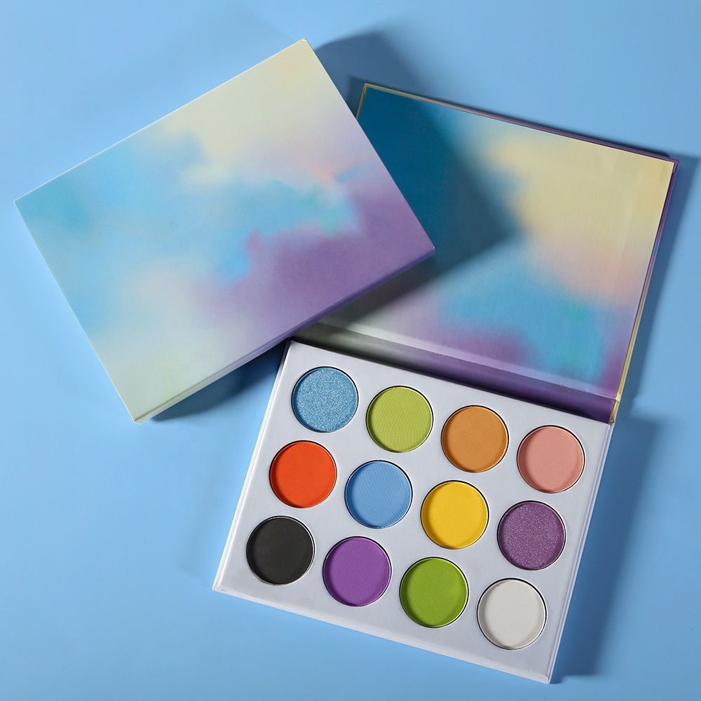 Holo Dry/Wet Eye Eyeshadow Palette High-Pigment Shimmer Glitter Matte Cruelty Free Waterproof 5g Private Label Light Skin