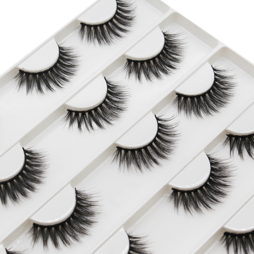 Wholesale Sulv 3D Faux Mink Silk Fluffy False Eyelashes Handmade Full Strip Cat Eye Lashes Minimum Order 10 Pairs