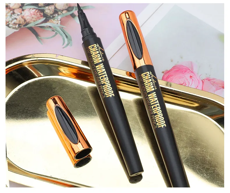 for Cross-Border Makeup Eyeliner Pen Wholesale Waterproof Oil Non-Blooming Cool Black Smooth Beauty Q611 Made in China