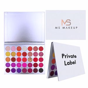 Oem Vegan Cruelty Free 35 Color White Makeup Glitter Custom Logo Eye Shadow Private Label High Pigment Eyeshadow Palette