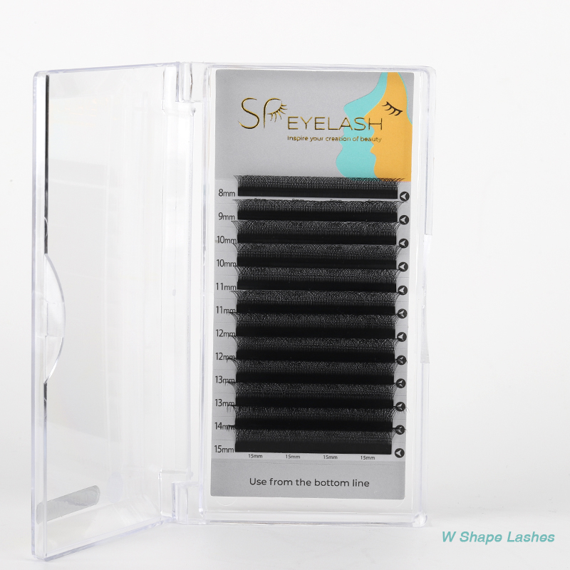 SP EYELASH Narrow 3D 4D 5D W-Shaped Eyelashes Slim Fluffy Cross W Eyelash Extensions Premade Fan Matte W Cilios YY Lash