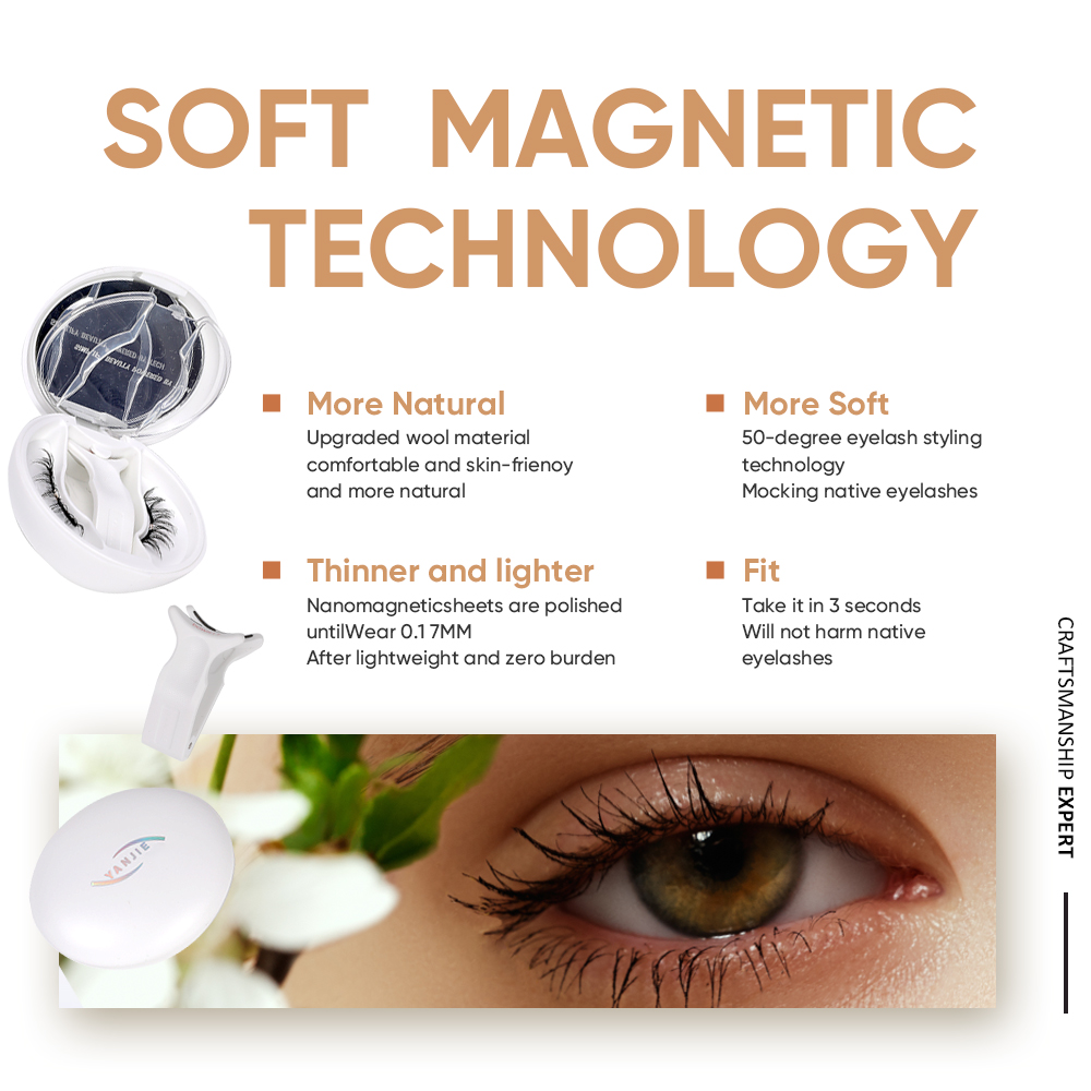 Factory Price Reusable Light Weight Power Grip Magnetic Eye Lashes Kit 3D Natural Soft False Eyelashes Glue Eyeliner Travel Size