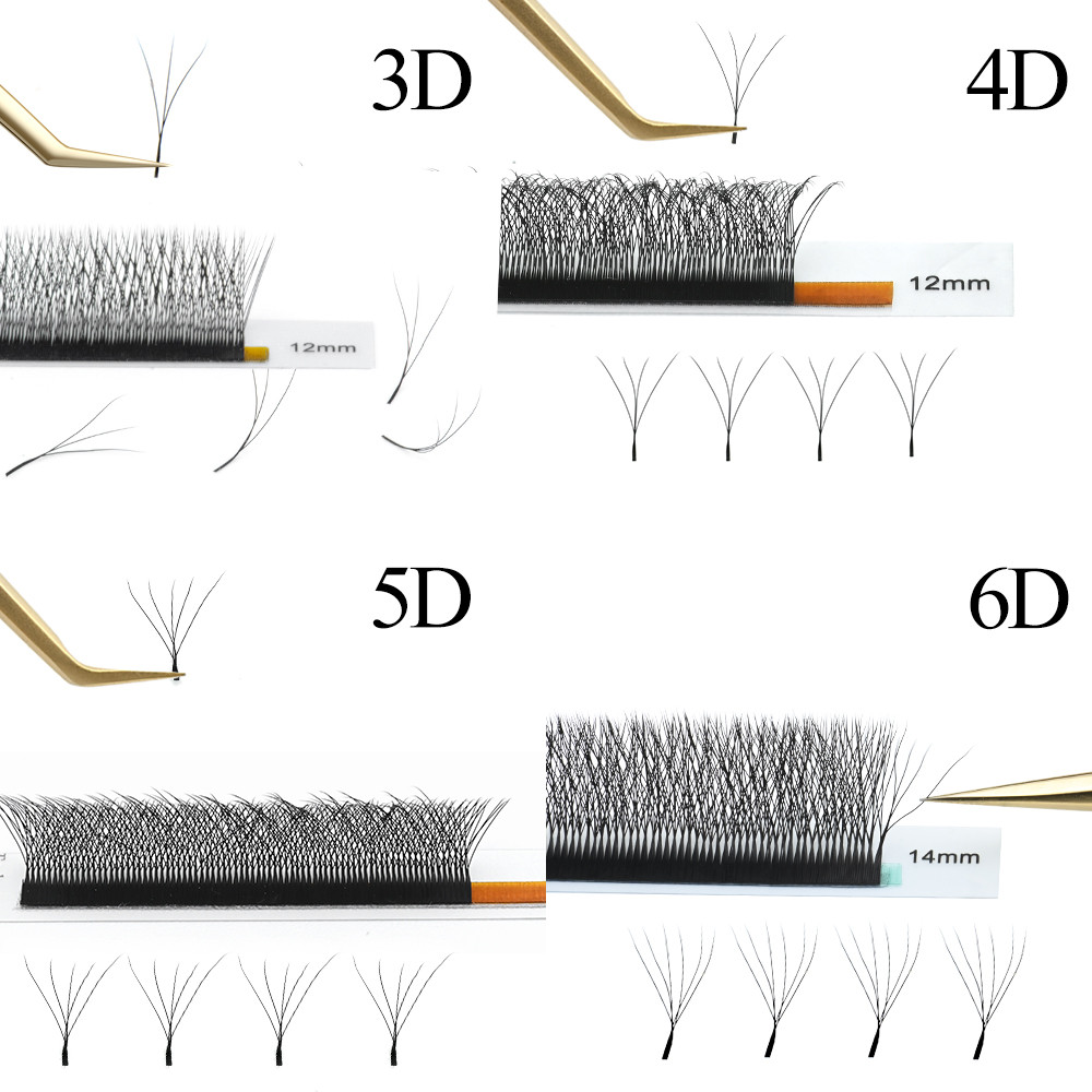NAGARAKU 3D-6D W Shape Volume Eyelash Extension Individual False Eyelashes 3D 4D 5D Clover Lashes Private Label Lash Extensions