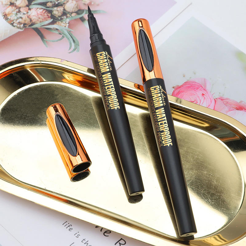 for Cross-Border Makeup Eyeliner Pen Wholesale Waterproof Oil Non-Blooming Cool Black Smooth Beauty Q611 Shantou Origin Made in China