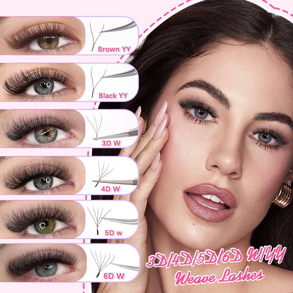 High Quality Cashmere Mink Eyelash Extensions Easy Fan Russian Volume Eyelashes Matte Black Lashes Velvet Cils Individual