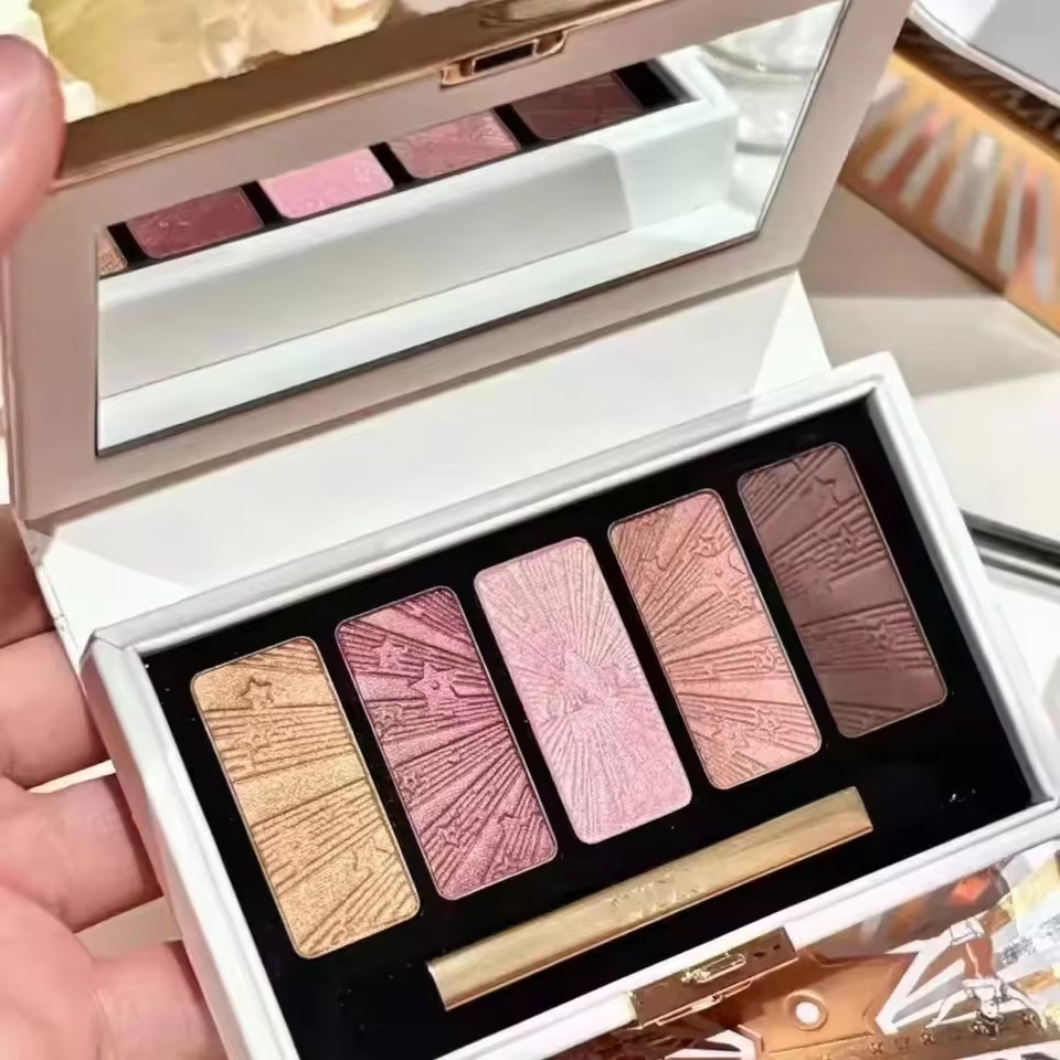 High-end Luxury Cosmetics Metallic Powder Shimmer Five-Color Waterproof Long-Lasting Eyeshadow Palette