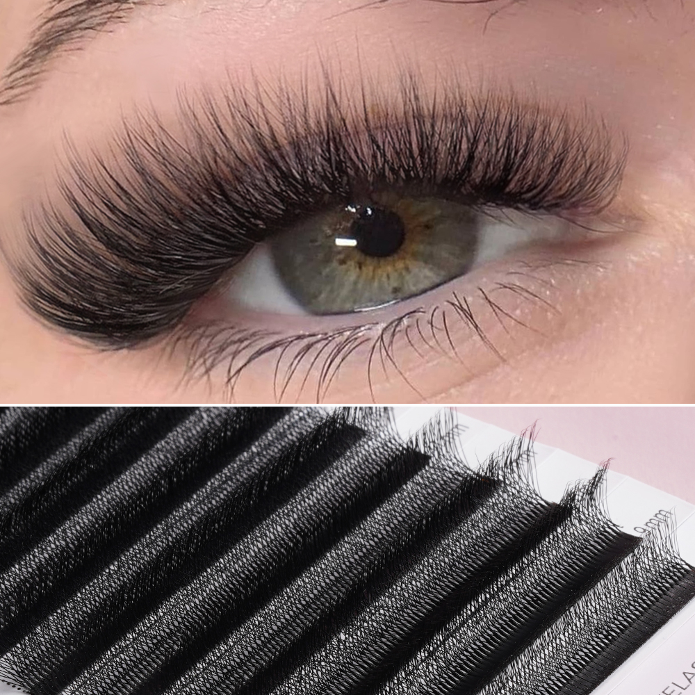 High Quality Cashmere Mink Eyelash Extensions Easy Fan Russian Volume Eyelashes Matte Black Lashes Velvet Cils Individual