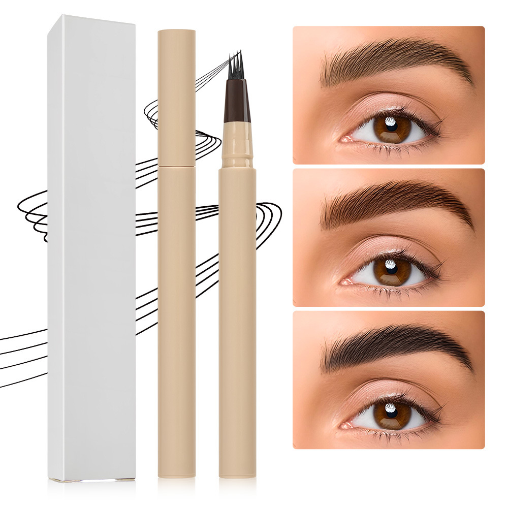 Vegan Double Head Microblading Eyebrow Pencil 4 Fork Tip Tattoo Pencil Cruelty Free Private Label Waterproof Gel Eyebrow Tint
