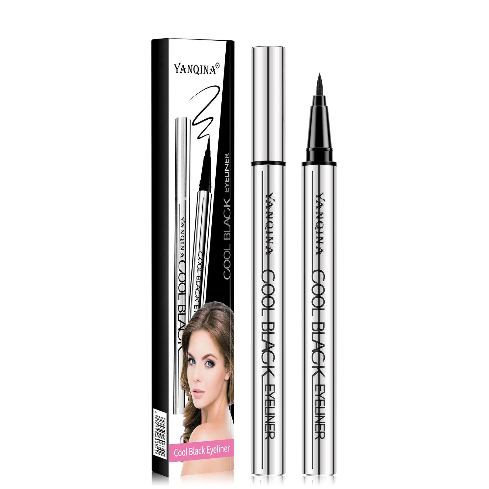 Made in China for Black Smooth Silver Tube Eyeliner Quick-Drying Waterproof Sweat-Proof Very Fine Pen Eye Use Guangdongmakeup