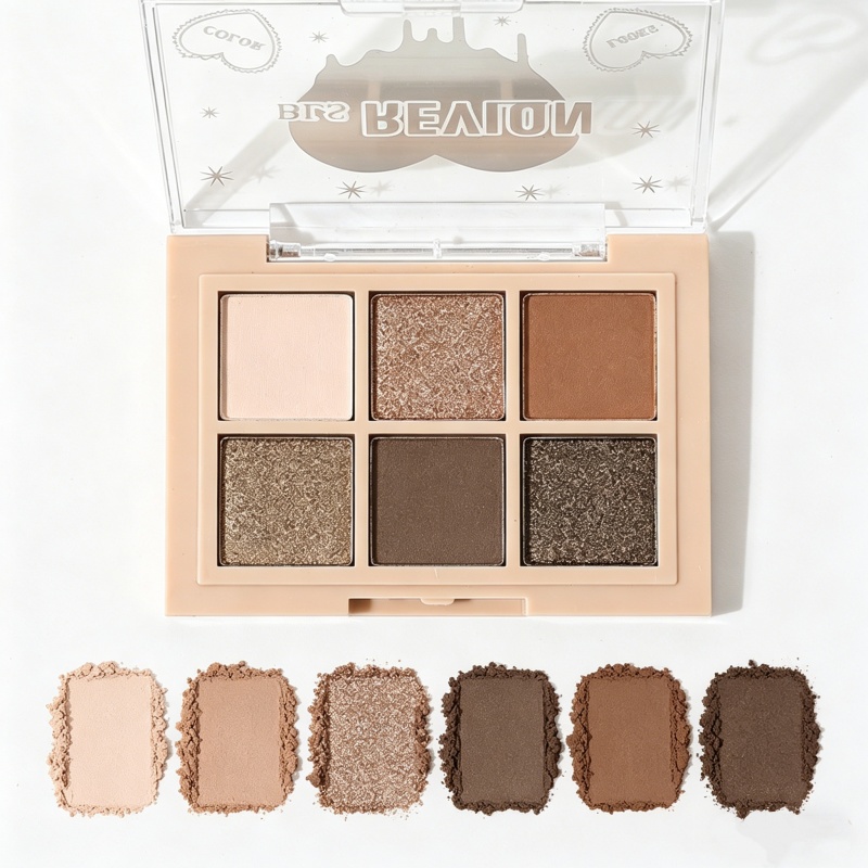 Wholesale Mini Eyeshadow Palette Single Color Metallic Finish Cruelty Free Clear Case High Quality Pink White Glitter Light Fair