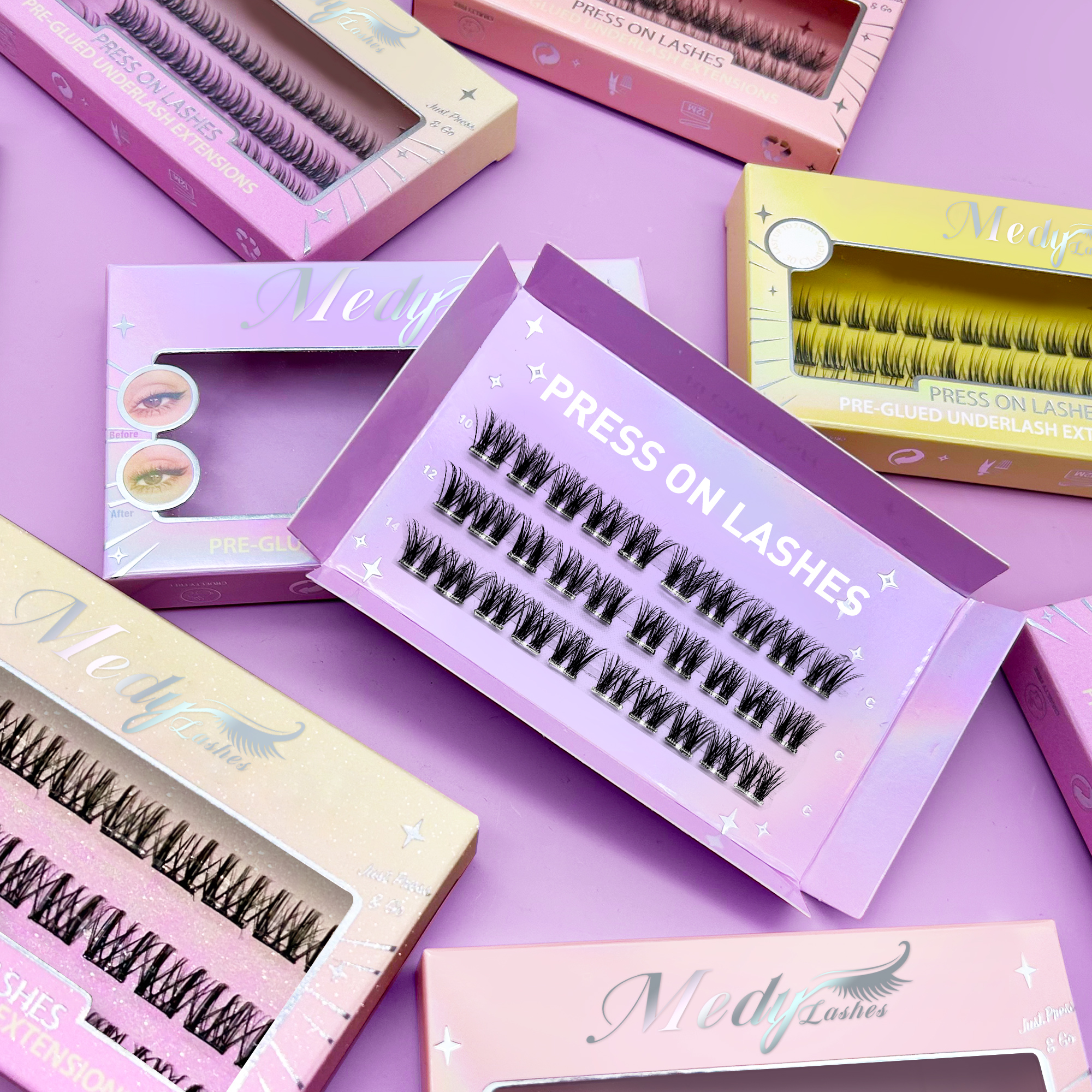 Luxury Black Band Cluster Eyelashes Seamless Blend Natural Lases Realistic Look Lash Clusters