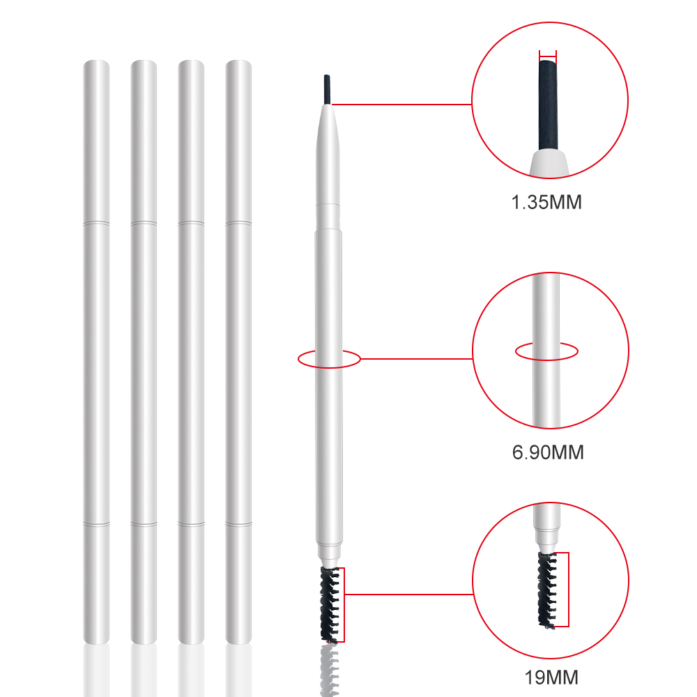 Custom Vegan Waterproof Eyebrow Pencil with Dual Ended Brush