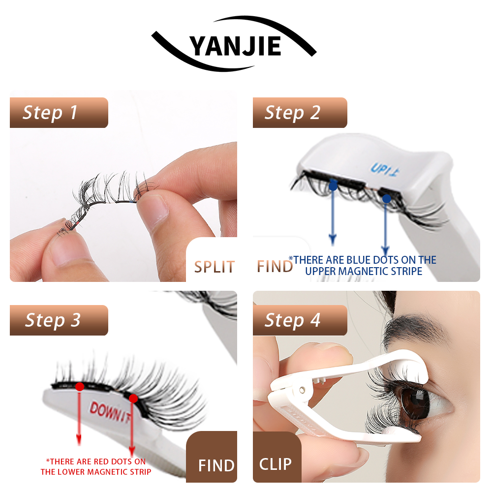 Factory Price Reusable Light Weight Power Grip Magnetic Eye Lashes Kit 3D Natural Soft False Eyelashes Glue Eyeliner Travel Size