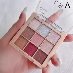 Waterproof 9 Colors Acrylic Cream Eye Shadow Palette Pearlescent Matte Multichrome Color Eyeshadow Makeup Palette
