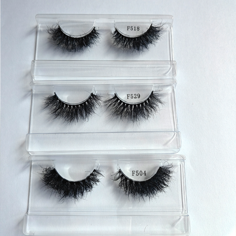 100% Real Mink Lashes 3D Luxurious False Eyelashes Hand-made Natural Long Cross Messy Lightweight False Lashes Wispy for Makeup