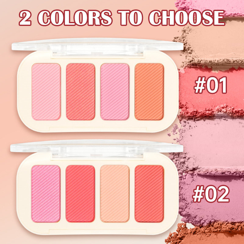 Four-Color Blush Eyeshadow Palette for three-dimensional brightening and toning color blush Eyeshadow palette
