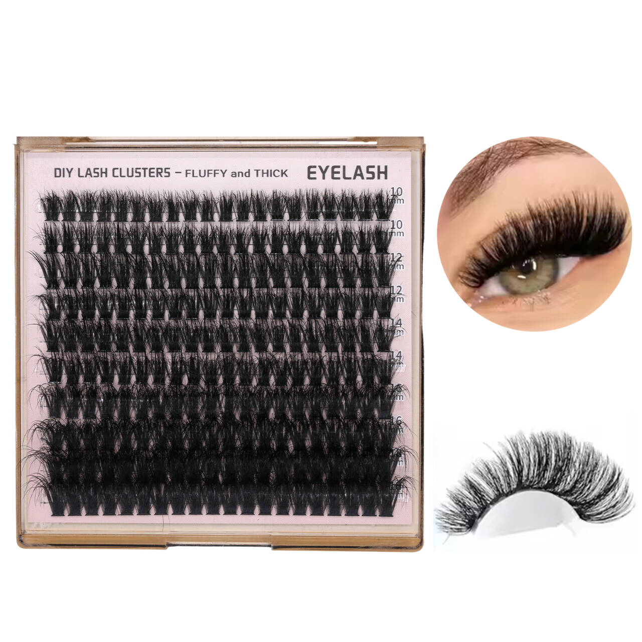 20D 30D 40D 50D 60D 80D 100D 200D Full Strip Eyelashes Kit Private Label DIY Segment Lashes Cluster Vendor Wholesale Eye Lashes
