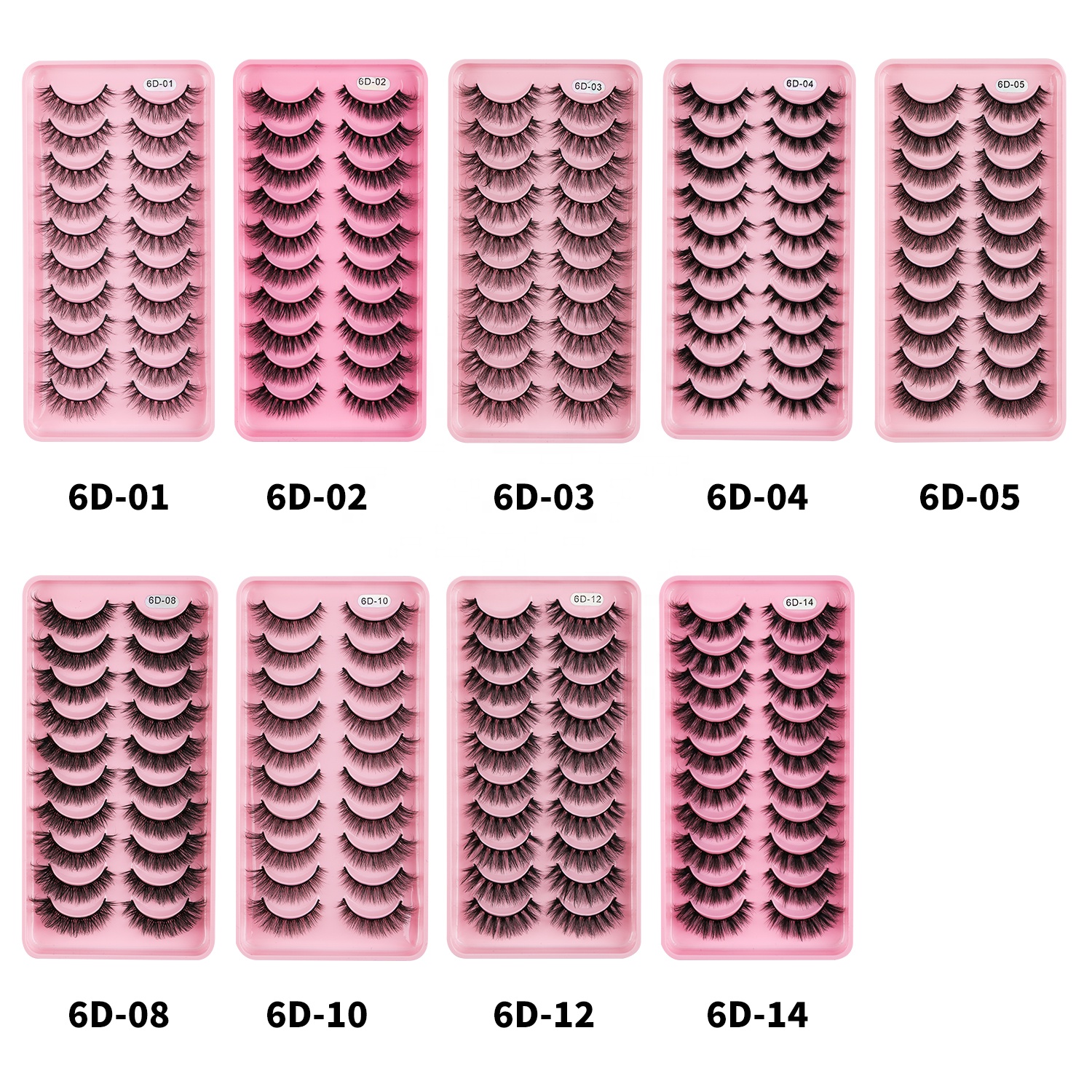 Lashes False Eyelashes 10 Pairs Fluffy Wispy Volume Bulk Strip Natural Look Lashes Sets Pack Faux Mink Eyelashes