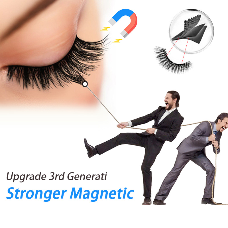 Reusable Soft Magnetic Eyelashes False Eyelash Pair Strong Magnetic Eyeliner Easy Apply Waterproof Lasting Women Daily Makeup 3D