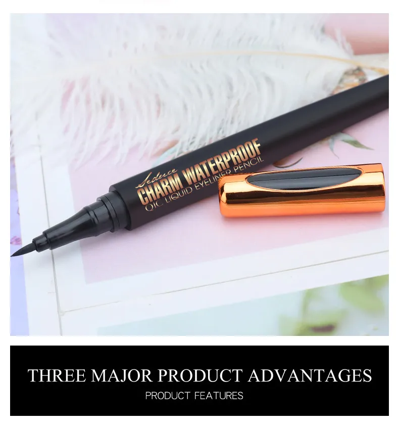 for Cross-Border Makeup Eyeliner Pen Wholesale Waterproof Oil Non-Blooming Cool Black Smooth Beauty Q611 Made in China