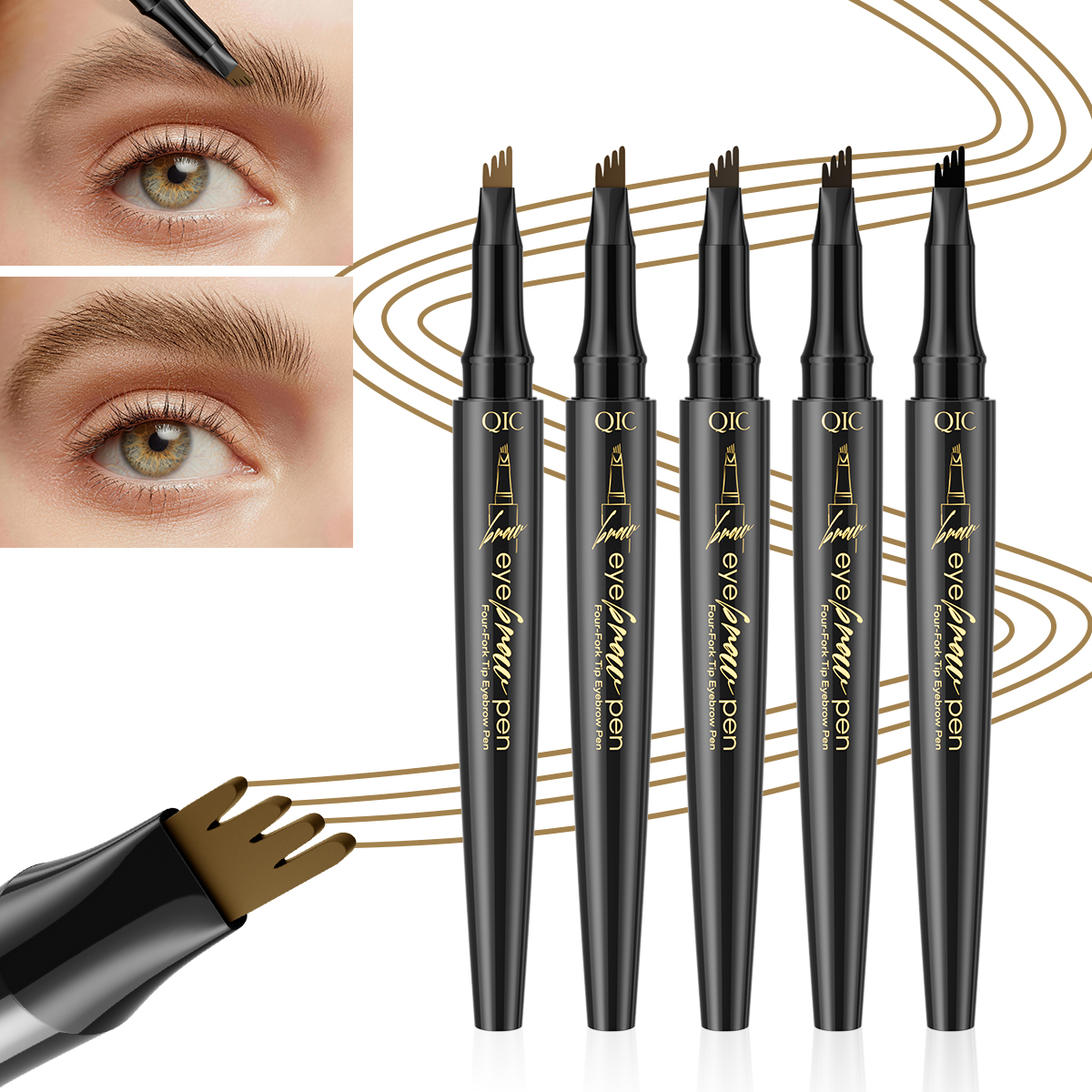 Professional Make up Eyebrow Pencil Waterproof 4 Claw Liquid Eyebrow Pencil Hair Strokes Eyebrow Pencil for Sale