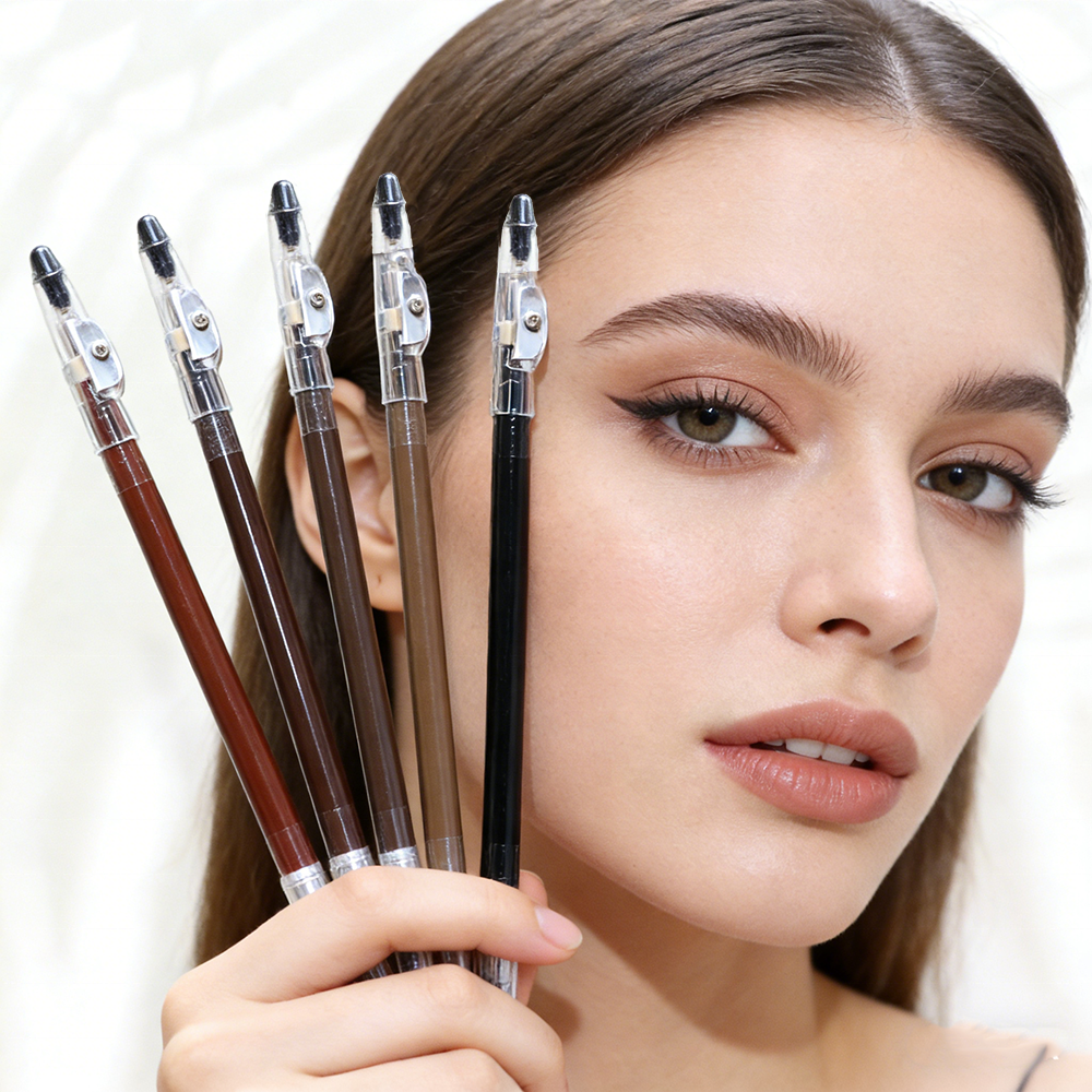 OEM Wholesale Double-Ended Eye Brow Pencil with Waterproof Long-Lasting Sharpener for Daily Makeup Use