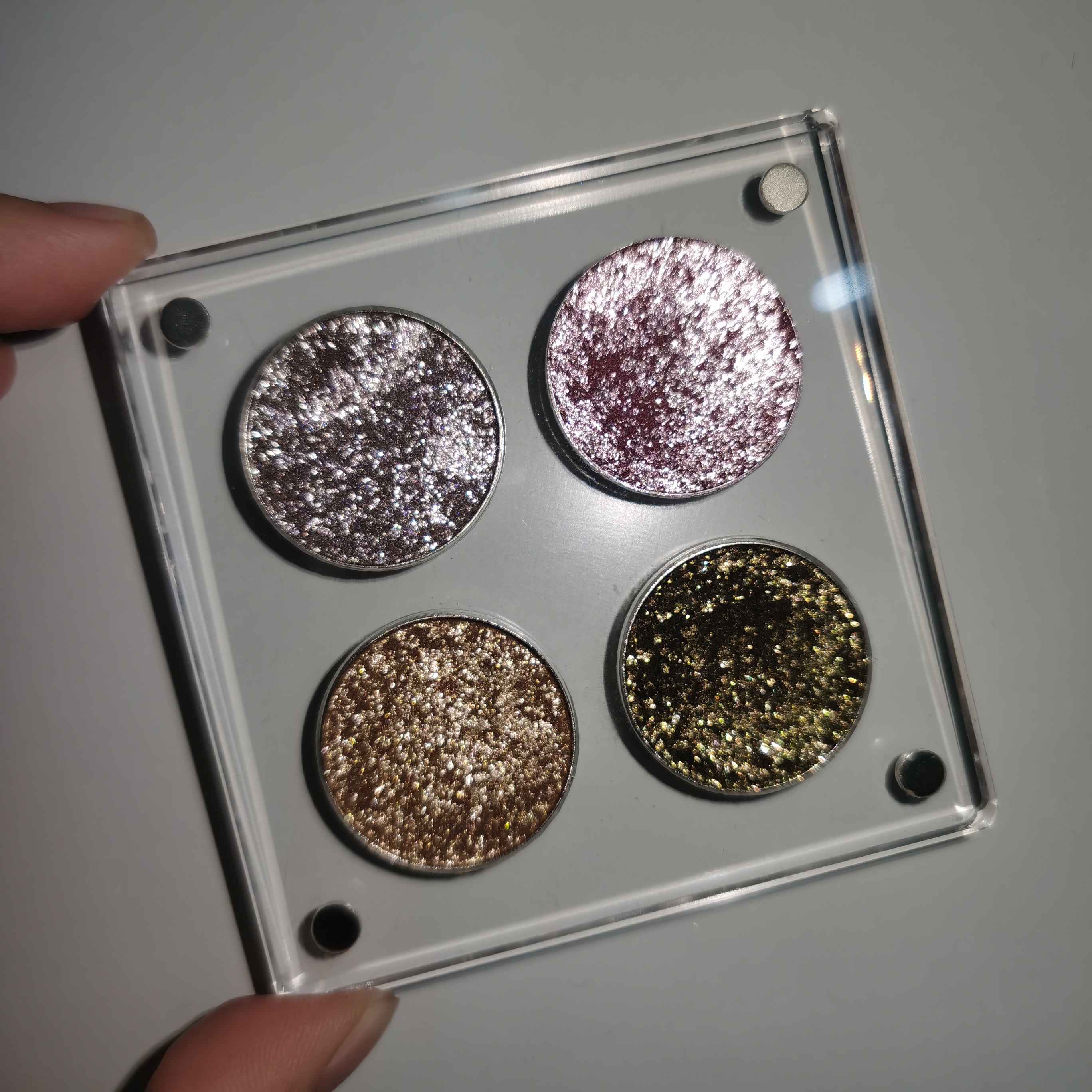 High Pigment Private Label Metallic Glitter Acrylic Eyeshadow Palette Glitter Makeup Eyeshadow