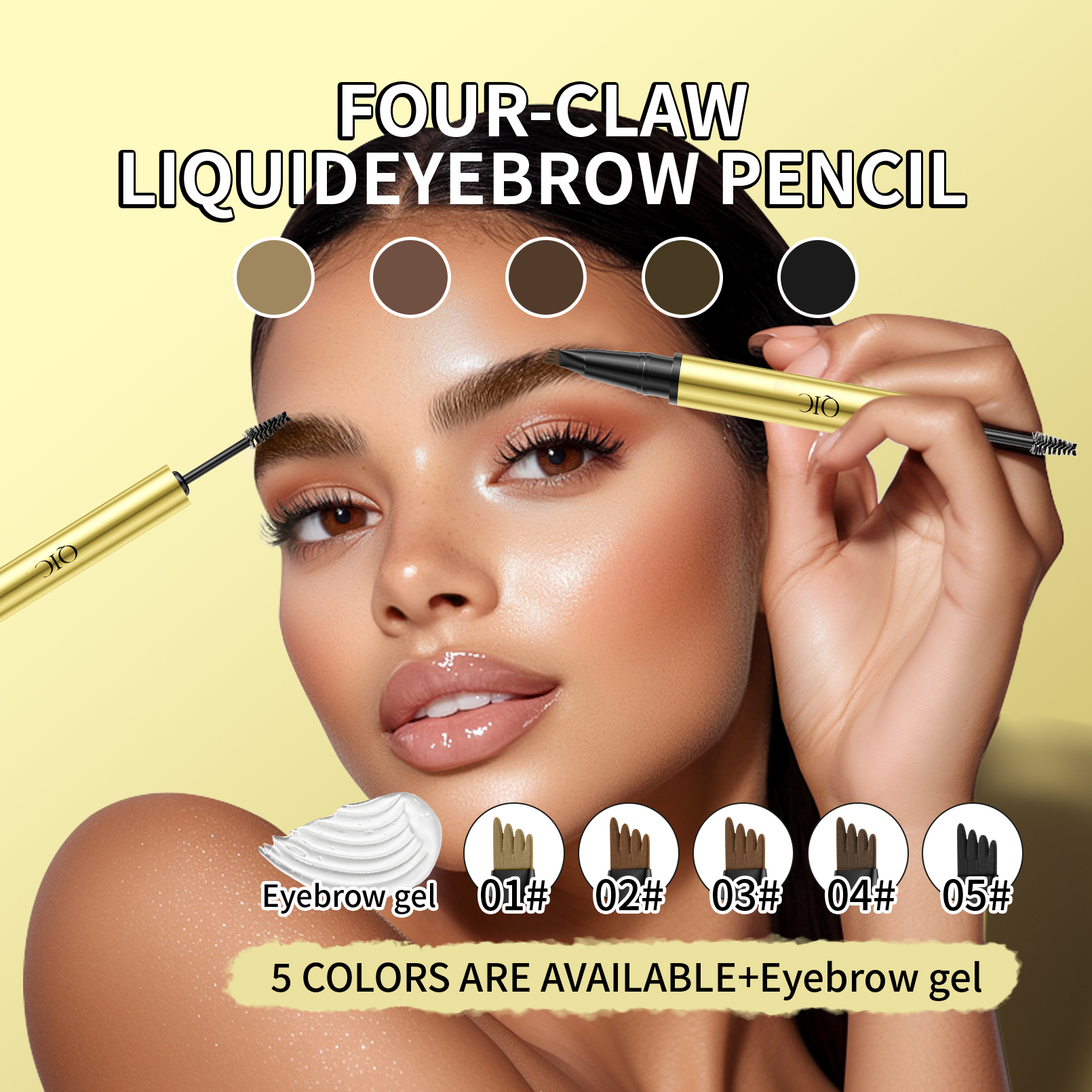 Double Headed Sweat Resistant Four Claw Liquid Eyebrow Pencil Non-staining Eyebrows Pencil Eyebrow Gel
