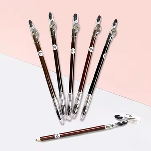 Wooden Eyebrow Dark Brown Waterproof Microblading Private Label Eyebrow Pencil With Brush Brow Pencil Permanent Makeup Supplies