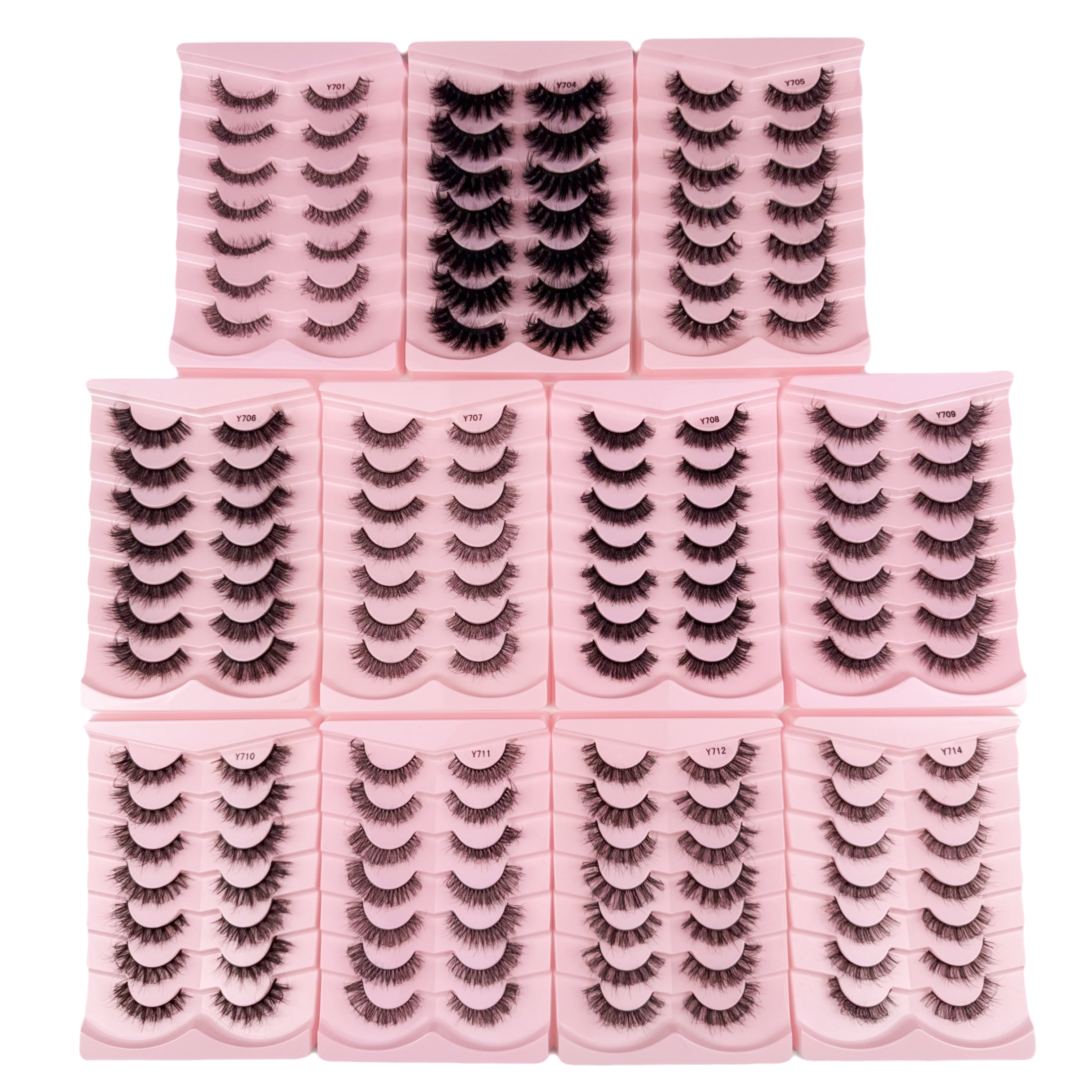 Whispy Fluffy Faux Mink Lashes 7 Pairs False Eyelashes for Makeup Reusable Extensions Models Beauty Wholesale Full Strip Lashes