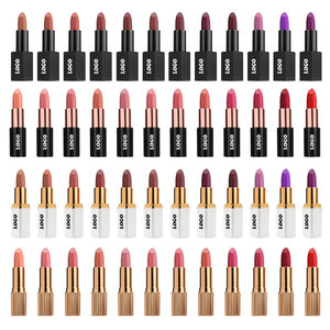 HMU Custom 24 Hours Long Lasting Waterproof Luxury Lip Stick Organic Natural Makeup Private Label Purple Nude Matte Lipstick