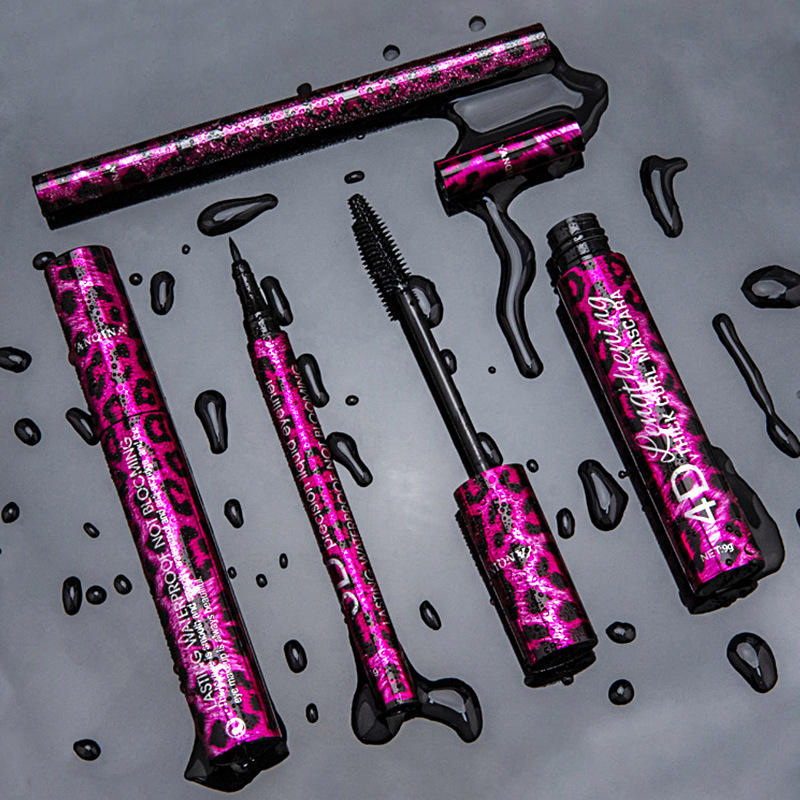 Red Leopard Liquid Mascara Eyeliner Long-Lasting Thick and Slim Natural Curly Cross Border Makeup Set