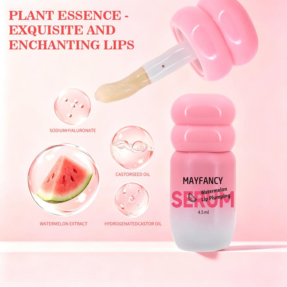 OEM ODM Watermelon Lip Plumper Gloss Moisturizing Elastic Plump Lip Care Oil 4.5ml