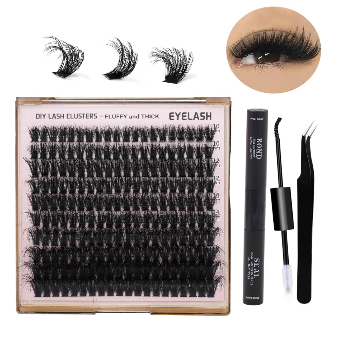 20D 30D 40D 50D 60D 80D 100D 200D Full Strip Eyelashes Kit Private Label DIY Segment Lashes Cluster Vendor Wholesale Eye Lashes