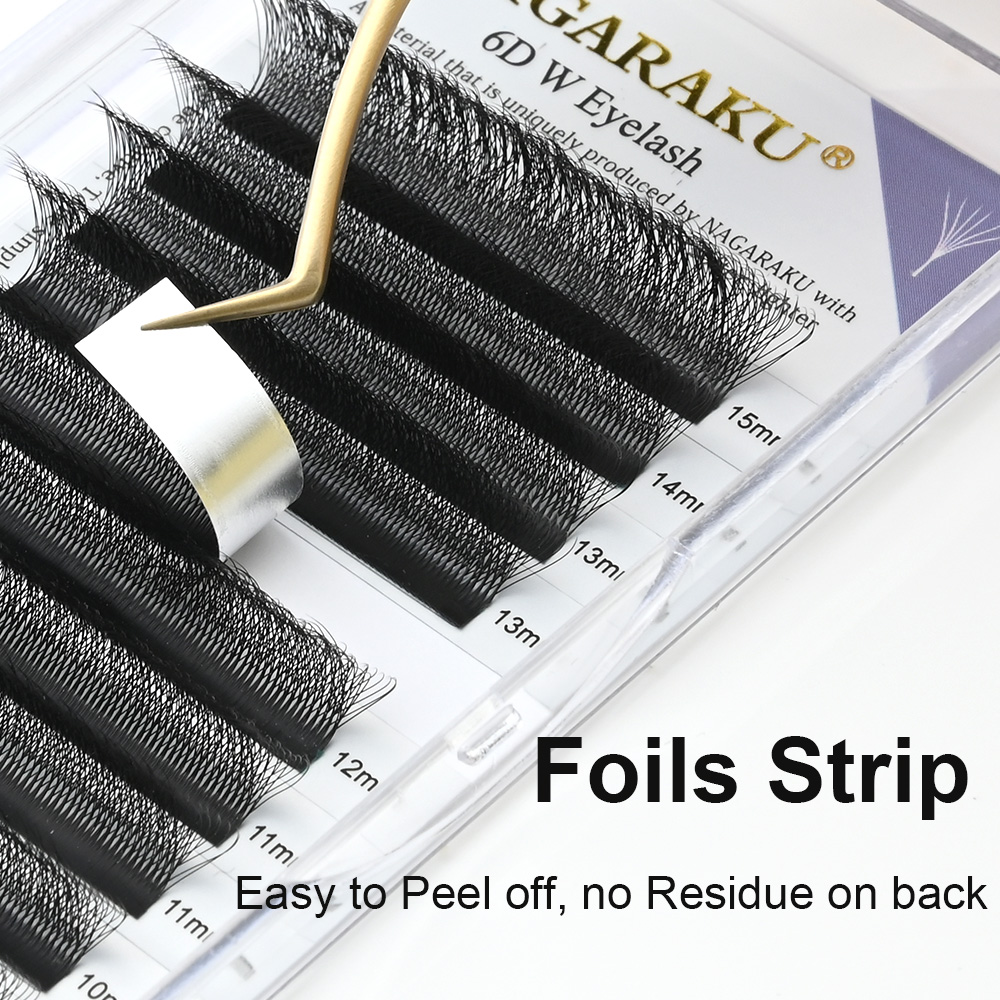 NAGARAKU 3D-6D W Shape Volume Eyelash Extension Individual False Eyelashes 3D 4D 5D Clover Lashes Private Label Lash Extensions