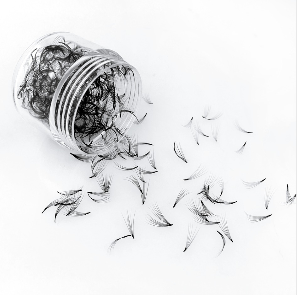 Promade Handmade 3D-20D C CC D Curl Volume Fans Mixed Length Loose Lashes Extensions Pointy Base 0.07mm Eyelash Extension for
