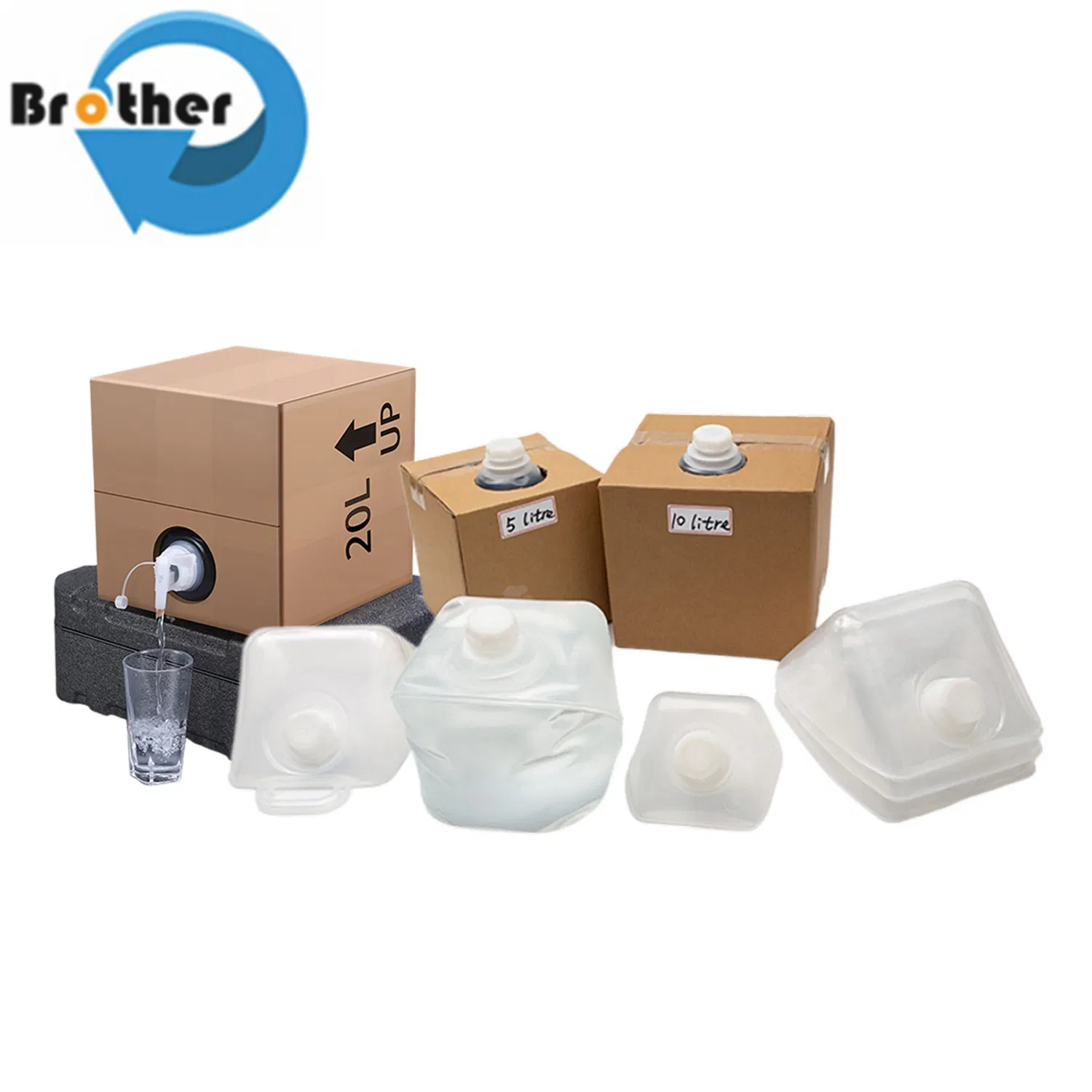 كيوبيتاينر 10-20L عبر الحدود LDPE درجة الغذاء طي دلو تخزين المياه مربع بلاستيك ناعم حقيبة مياه صنبور براميل