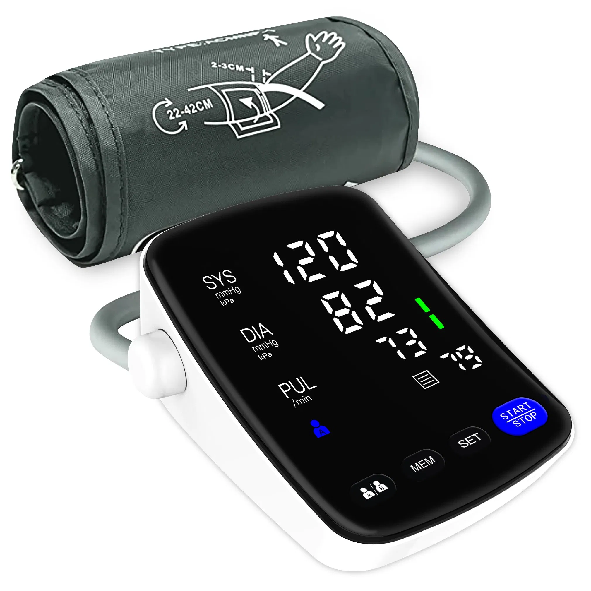 Medidor de Pressão Arterial Digital Automático Portátil para Braço Superior com LED Monitor Digital de Pressão Sanguínea