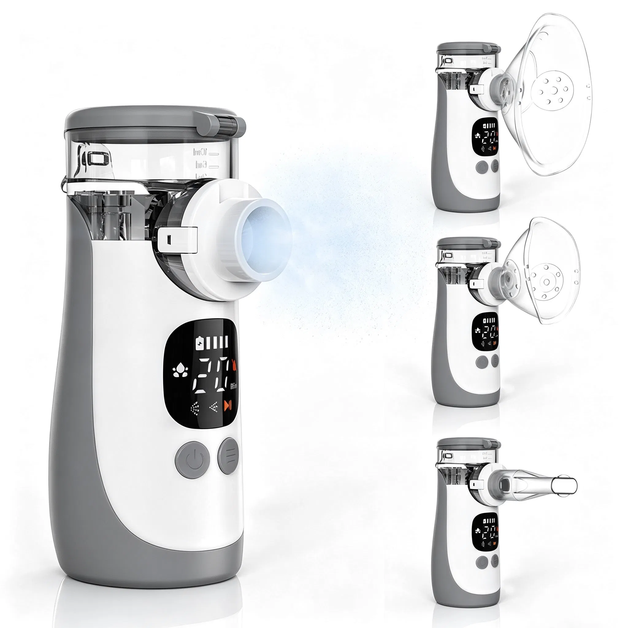 Novo Nebulizador Smart Quieto Portátil Recarregável Ultrassônico Digital de Malha com Copo de Malha Substituível