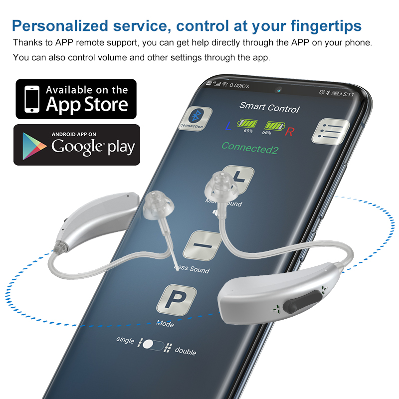 Amostra Grátis Aparelho Auditivo Recarregável Atrás da Orelha Serviço de Fabricação Aparelhos Auditivos Digitais Bluetooth