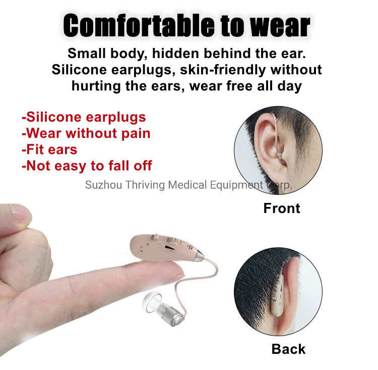 Aparelho Auditivo para Idosos com Carregamento In-Ear Amplificador de Som Recarregável Portátil In-Ear