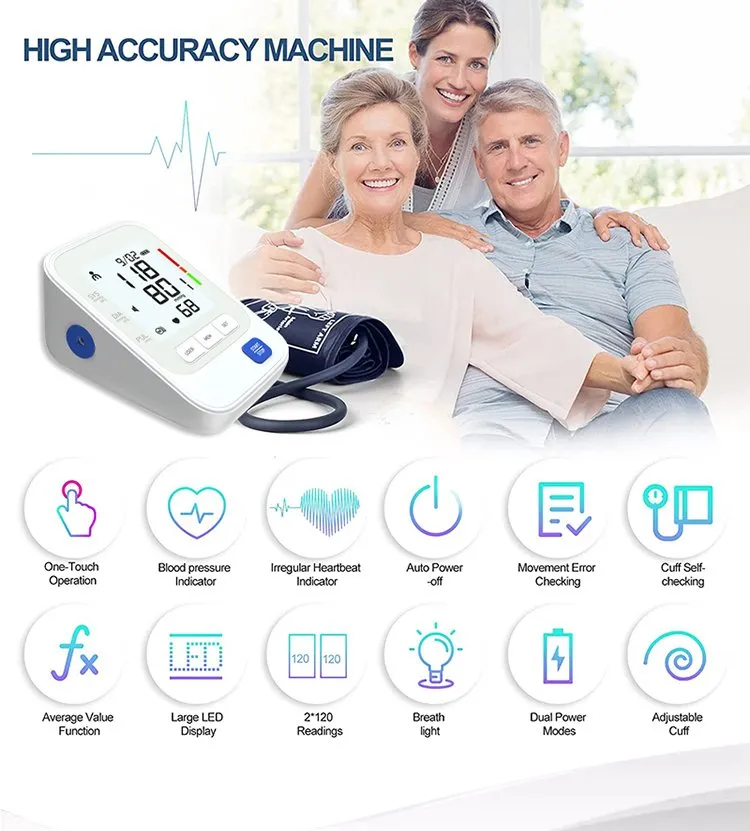 Monitor de Pressão Arterial Digital CE ISO Portátil Esfigmomanômetro Médico
