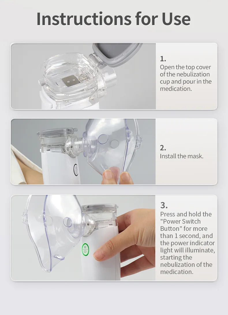 Nebulizador Ultrassônico Portátil de Malha para Uso Doméstico