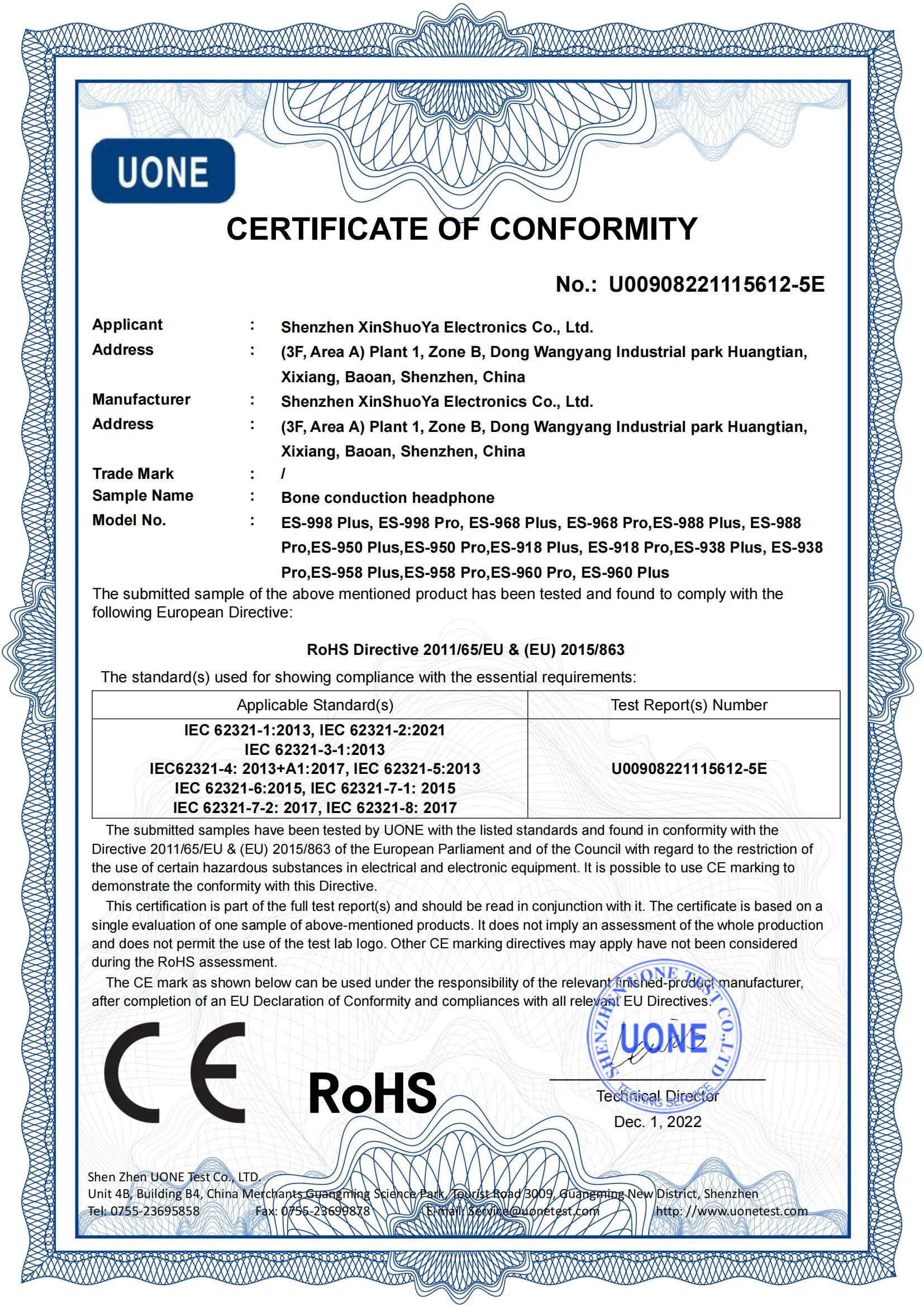 Certificação RoHS