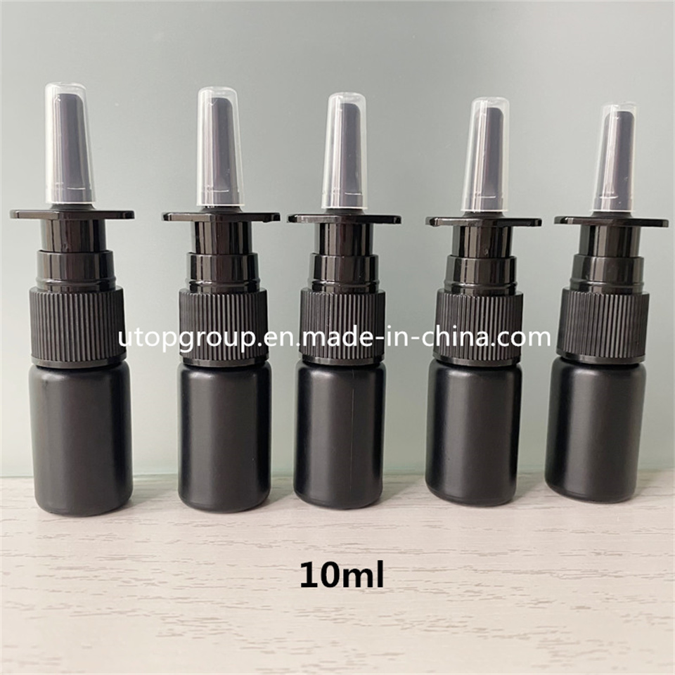 5ml 10ml Frasco de Spray Nasal Médico de Plástico HDPE Branco Preto Vazio para Lavagem com Água Salina