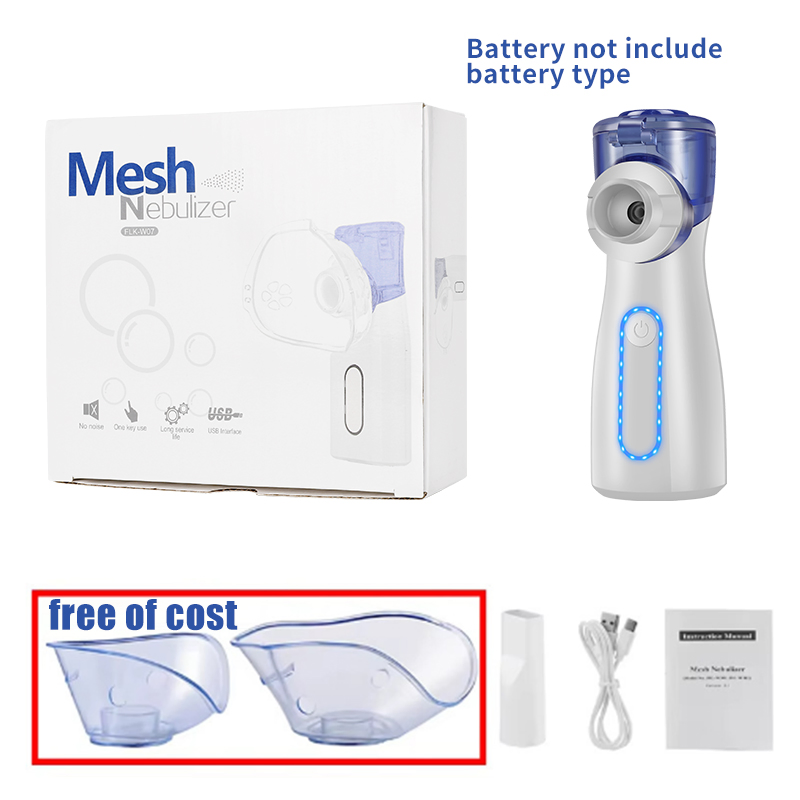 Nebulizador portátil económico para adultos e crianças em malha portátil Nebulizador para problemas respiratórios Ultra-sónico recarregável para viagem para casa Utilize