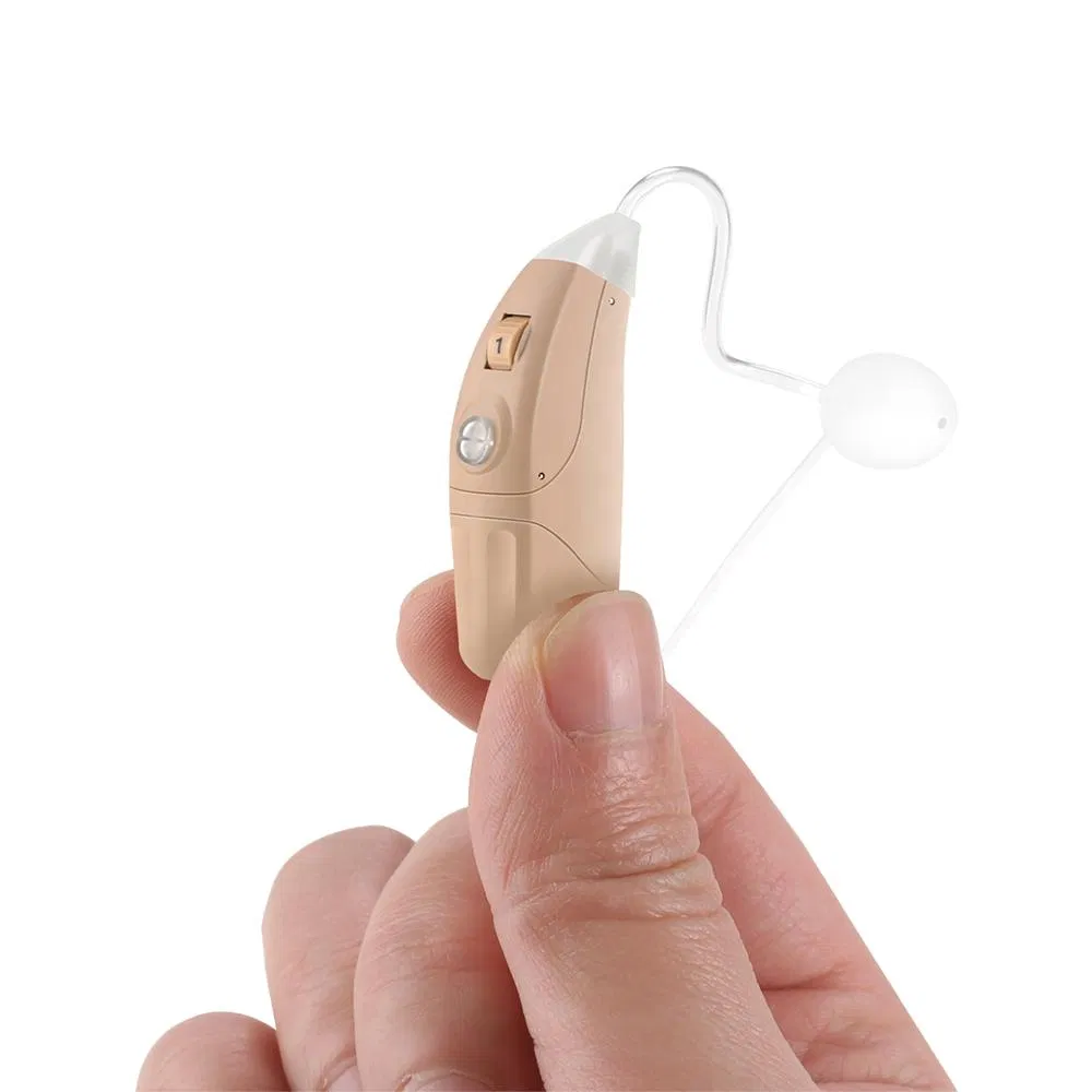 Dispositivo de Som para Ouvido Aparelho Auditivo Analógico Recarregável Produto Audífonos Mini Atrás da Orelha Bateria Aids Amplificador para Perda Auditiva Leve a Moderada