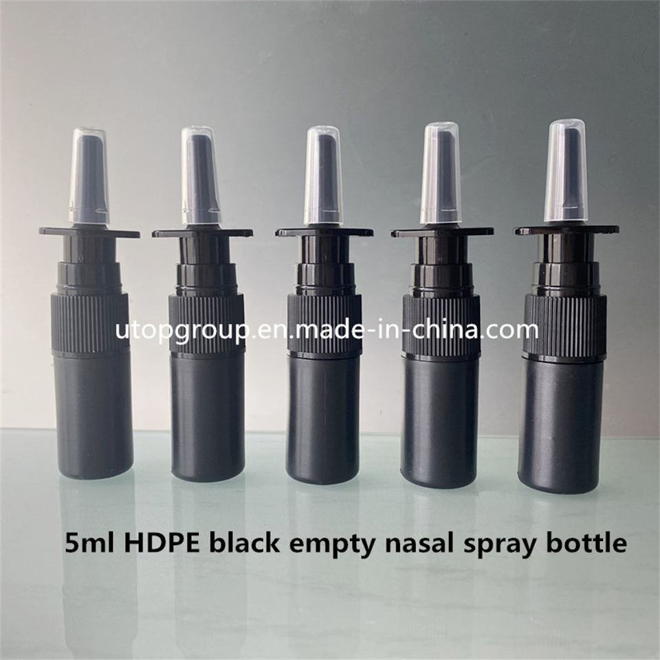 5ml 10ml Frasco de Spray Nasal Médico de Plástico HDPE Branco Preto Vazio para Lavagem com Água Salina