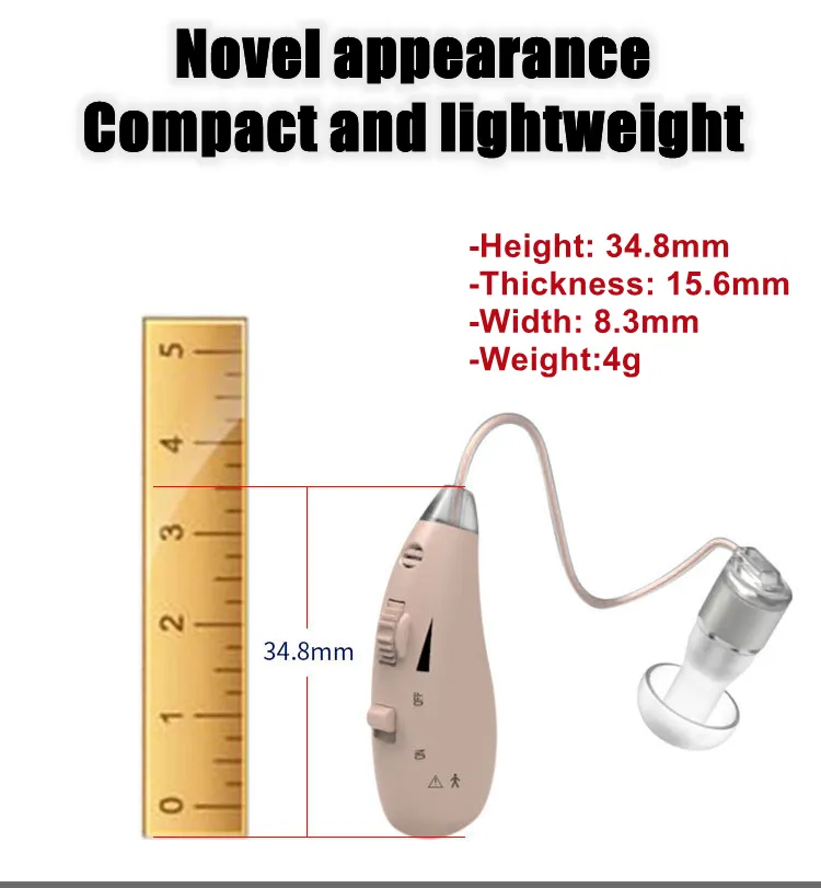Aparelho Auditivo para Idosos com Carregamento In-Ear Amplificador de Som Recarregável Portátil In-Ear